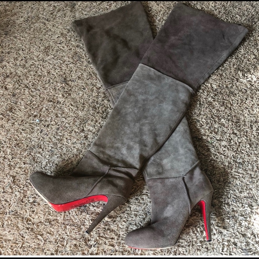 Christian Louboutin Thigh High Suede Boots